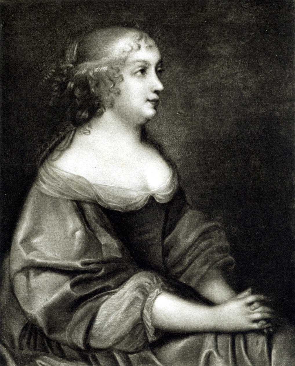Retrato de Ana da Áustria (1601 - 1666), Rainha de França e Navarra, mãe de Luís XIV de Pierre (after) Mignard