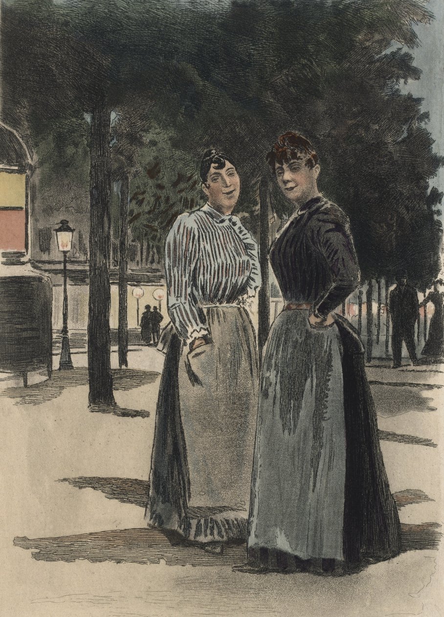 Duas mulheres comuns na avenida, ilustração de 