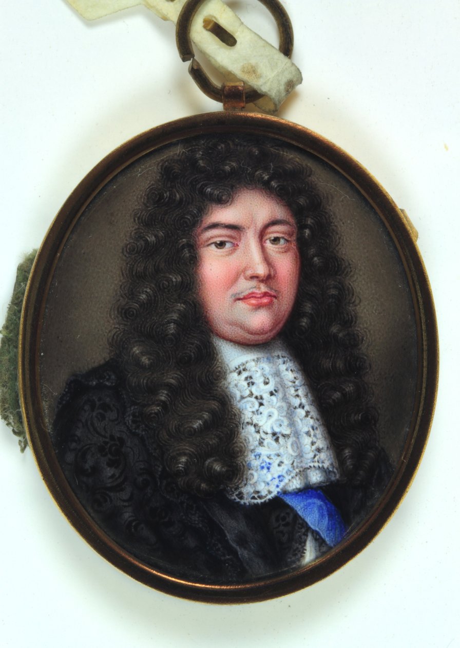 Christopher Monck, 2º Duque de Albemarle (esmalte sobre ouro) de Pierre (attr.to) Signac
