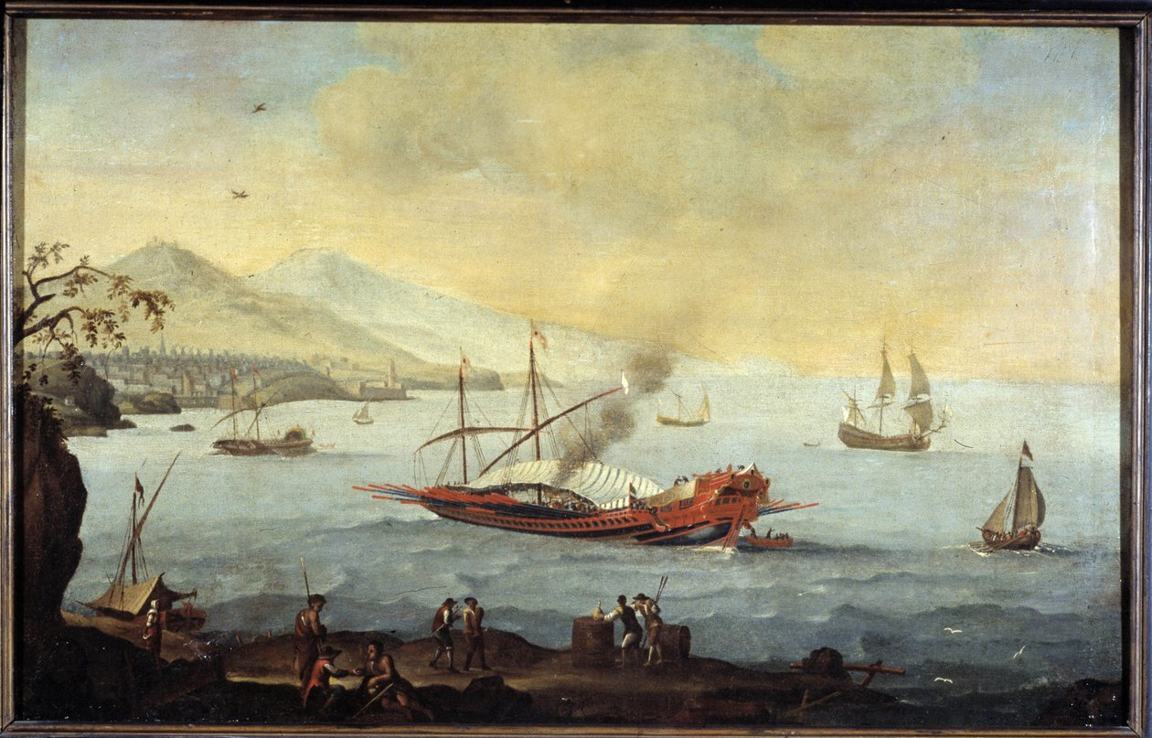 Uma galé no porto de Marselha de Pierre (school of) Puget