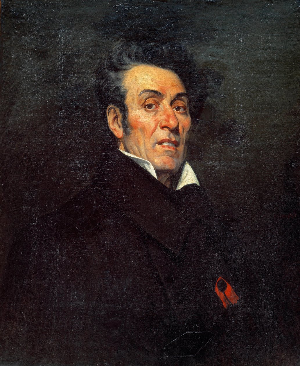 Retrato de Alphonse de Lamartine (1790 - 1869), poeta, escritor, historiador e político francês. Pintura de Achille Cocheret (século XIX) de Pierre Achille Coqueret