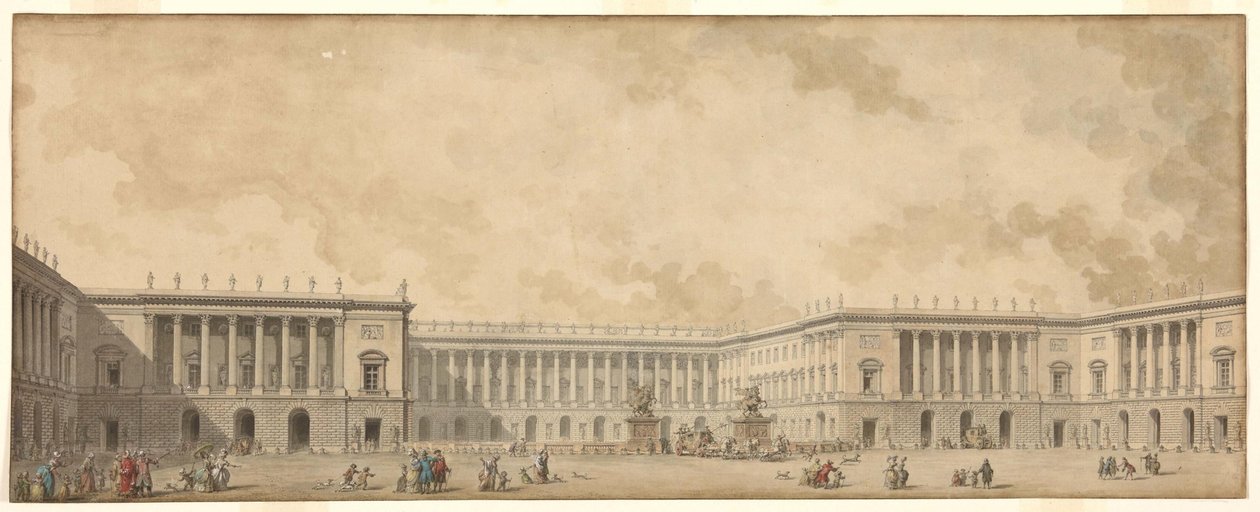 Primeiro projeto de reconstrução do Palácio de Versalhes apresentado ao rei Luís XVI, c. 1785 de Pierre Adrien Paris