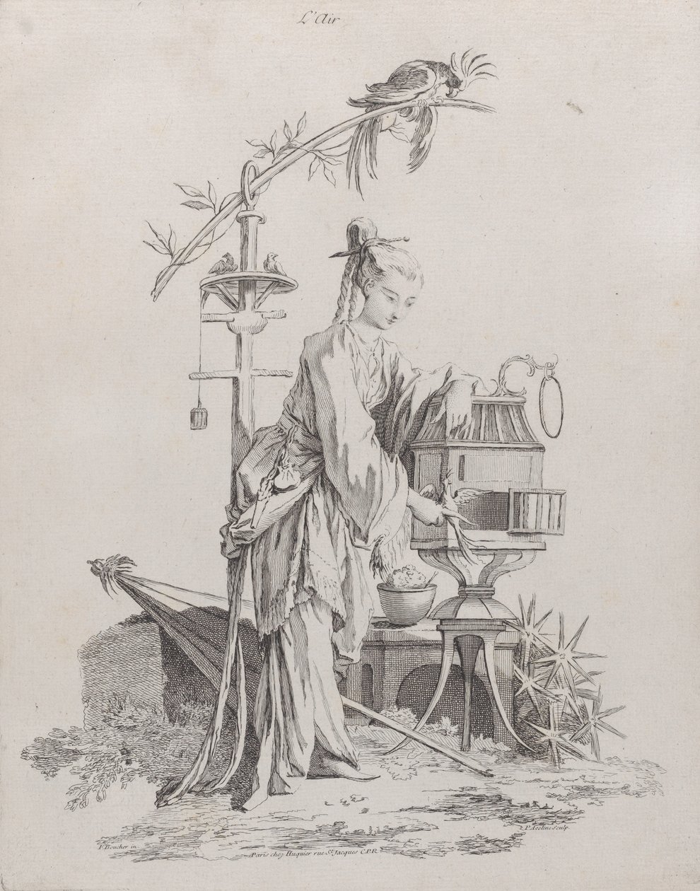 Ar, de Os Quatro Elementos, 1738-49. de Pierre Alexandre Aveline