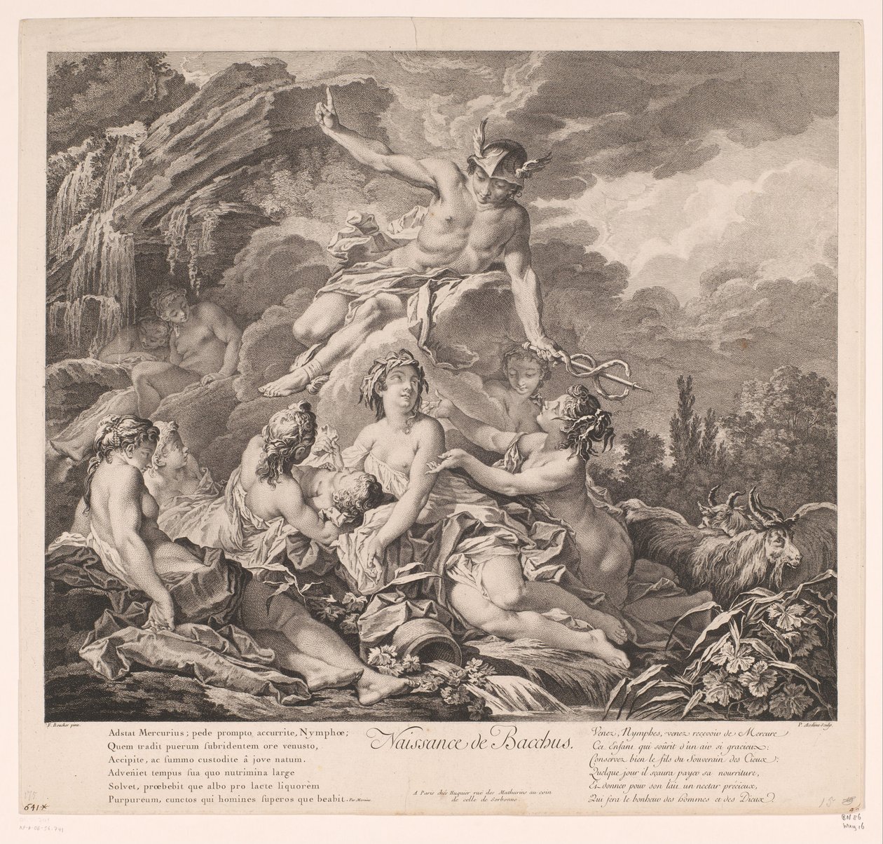 Nascimento de Baco Naissance de Bacchus (título no objeto) de Pierre Alexandre Aveline