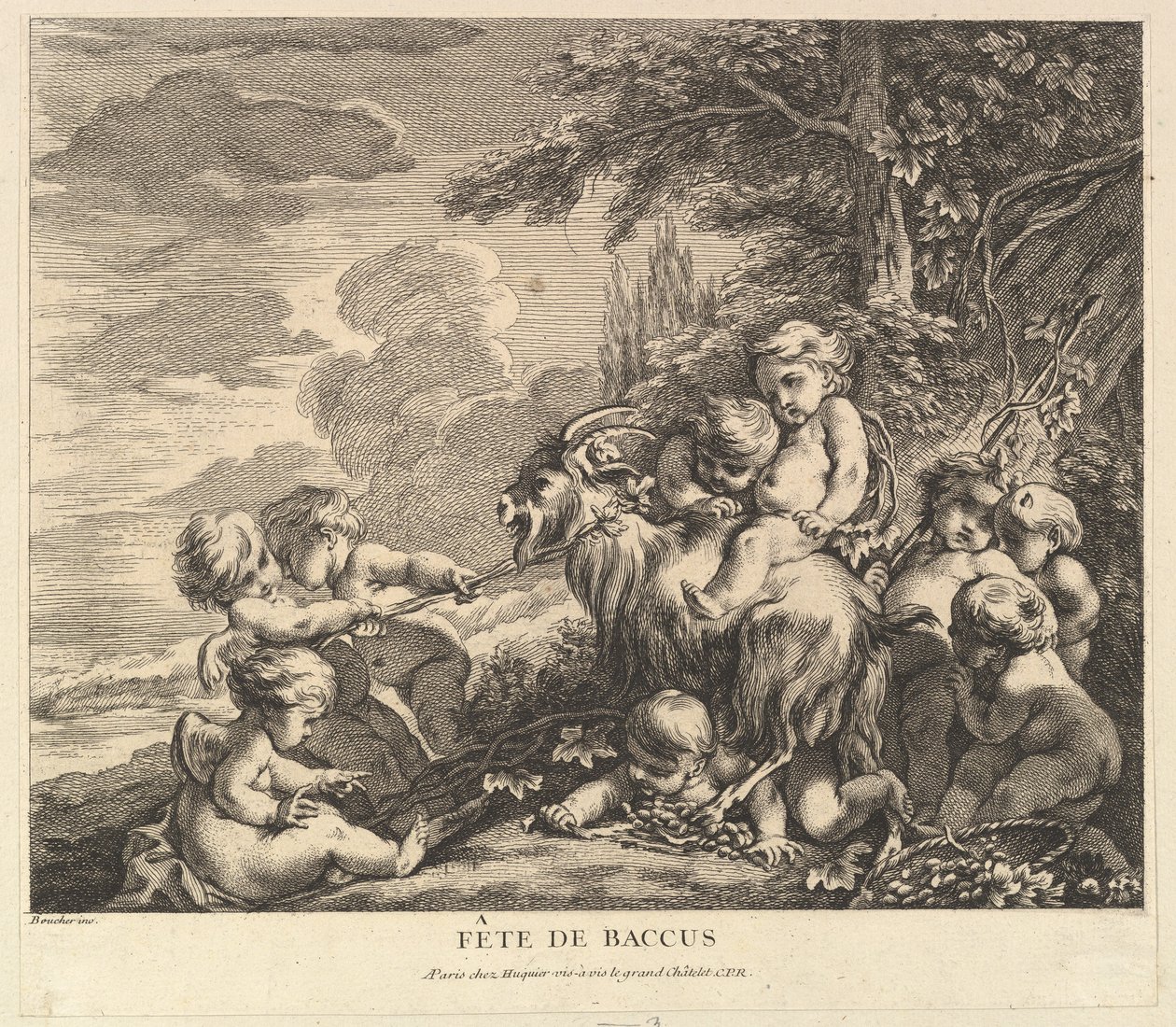 A Festa de Baco, ca. 1738 de Pierre Alexandre Aveline