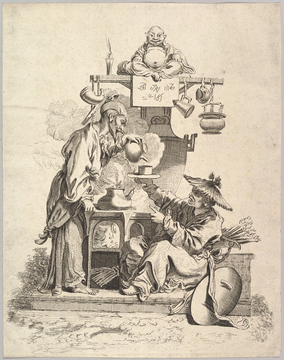 O fogo, ca. 1740 de Pierre Alexandre Aveline