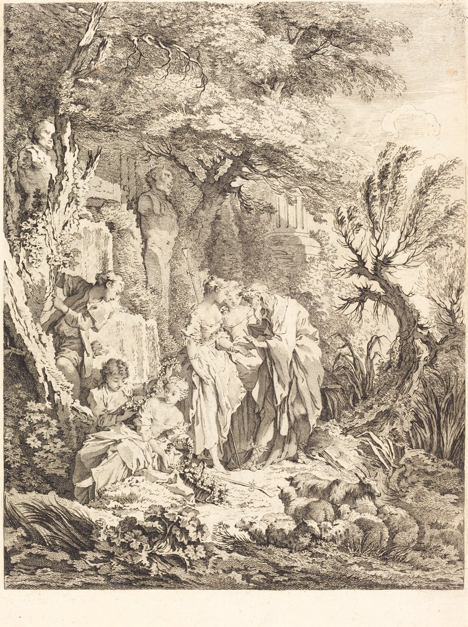 La Bonne Aventura de Pierre Alexandre Aveline after François Boucher