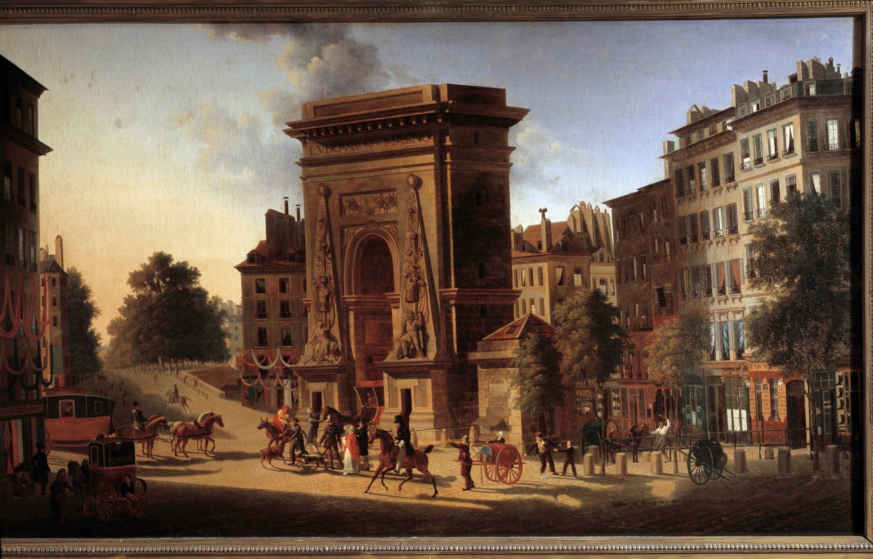 A porta de Saint Denis. Vista de Paris. Pintura de Pierre Alexandre Pau De Saint Martin de Pierre Alexandre Pau de Saint Martin