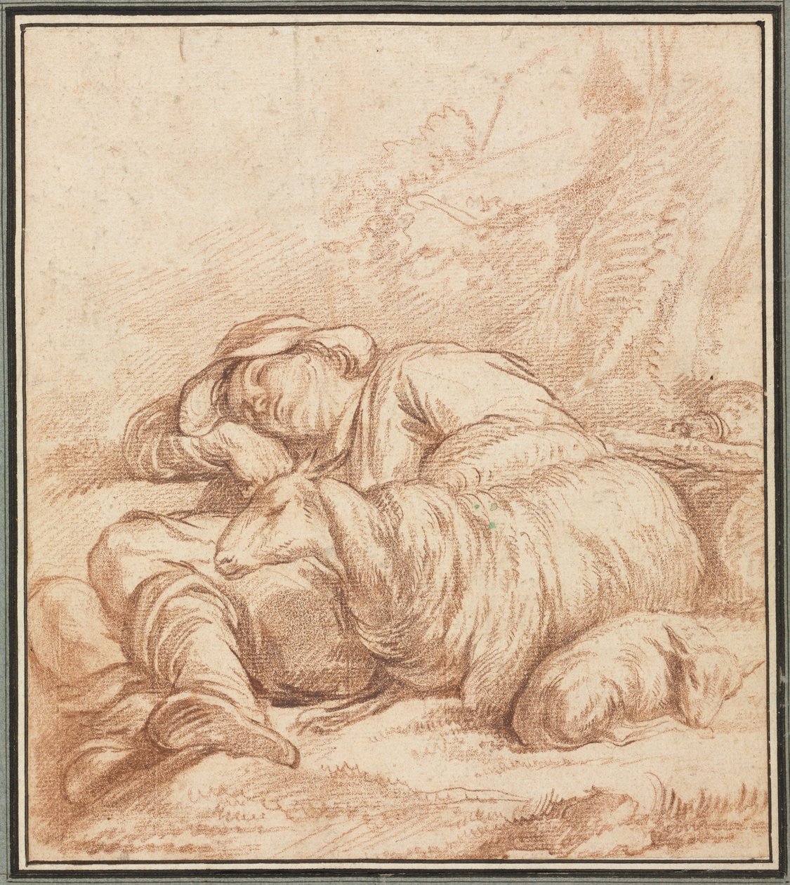Um pastor adormecido, de 1700 a 1800. de Pierre Alexandre Wille