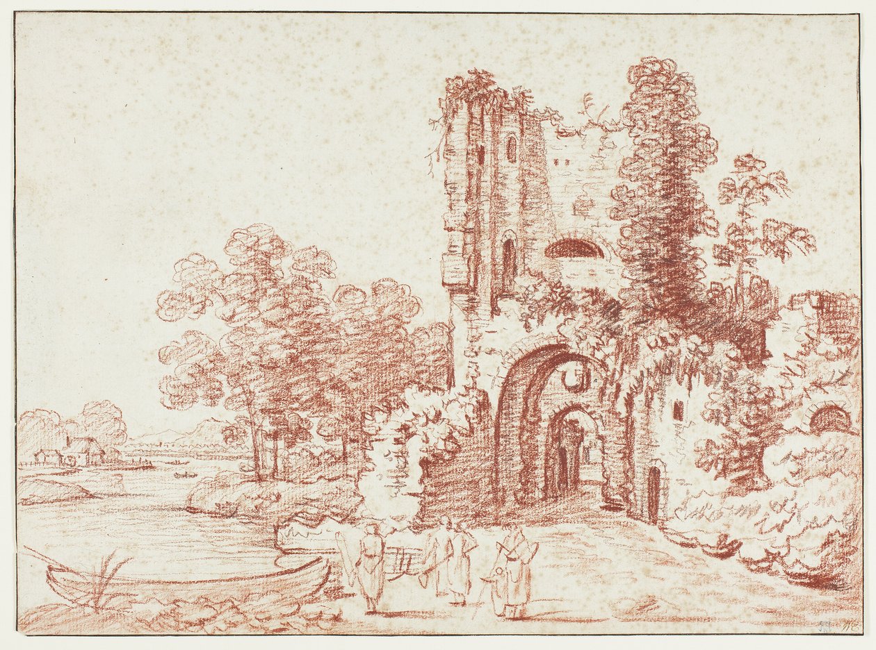 Paisagem com torre em ruínas de Pierre Alexandre Wille