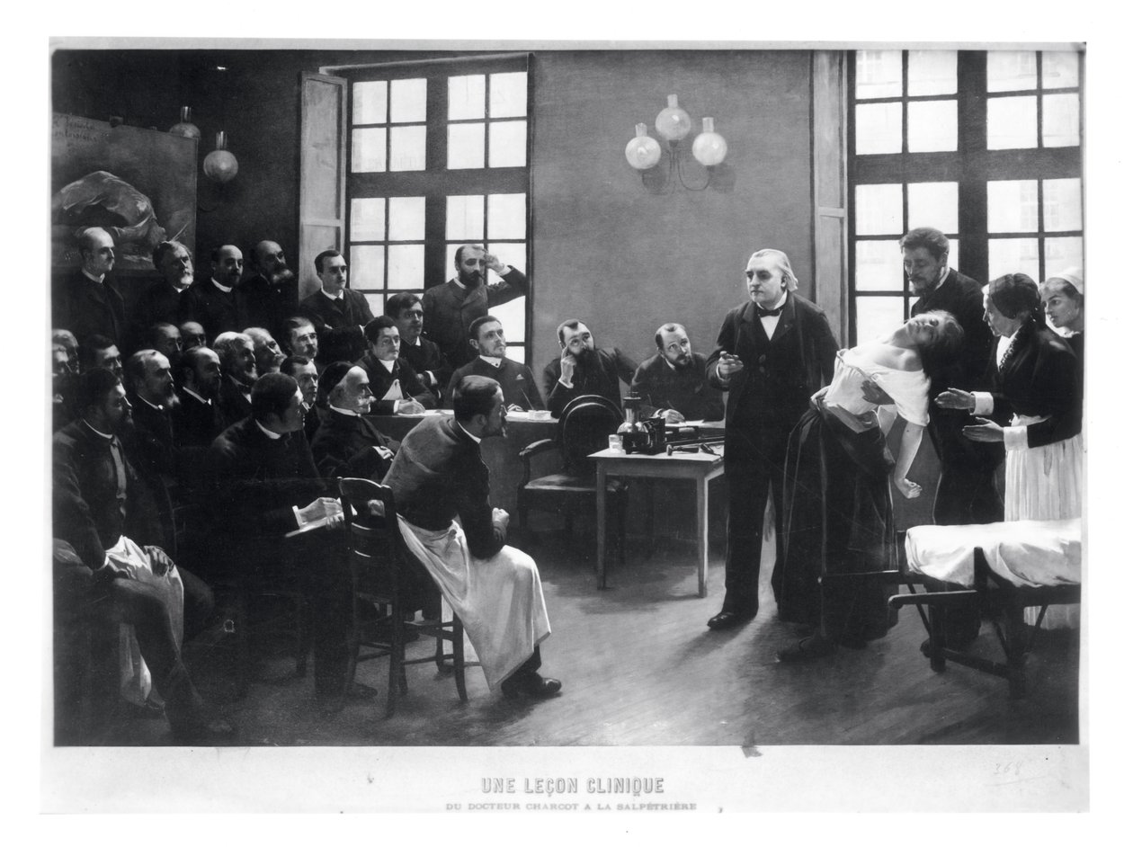 Uma lição clínica com o doutor Charcot no Salpetriere, 1887 de Pierre Andre Brouillet