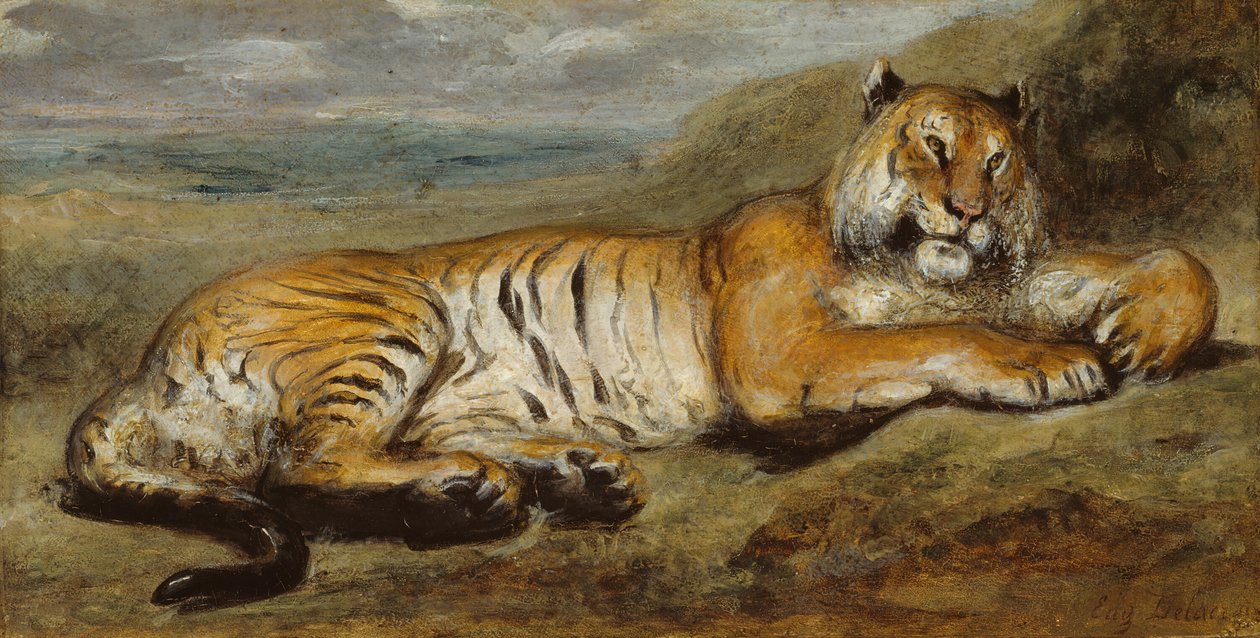 Descanso do tigre, c. 1830. de Pierre Andrieu