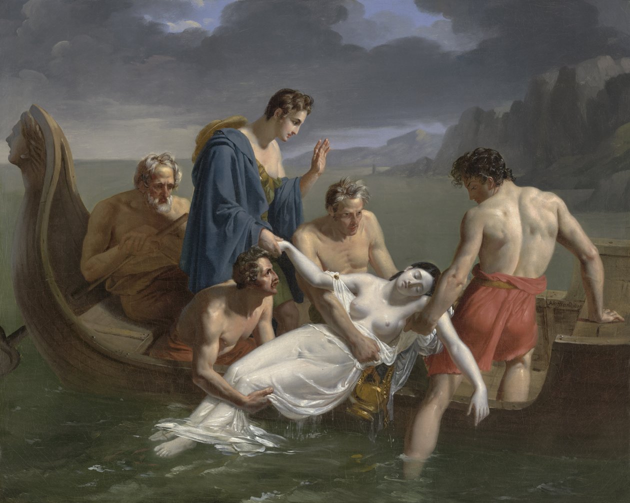 A morte de Safo, 1819 de Pierre Antoine Augustin Vafflard
