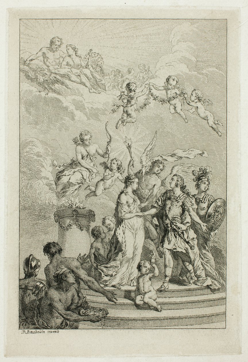 Alegoria do Casamento do Delfim Luís com a Infanta Maria Teresa da Espanha de Pierre Antoine Baudouin