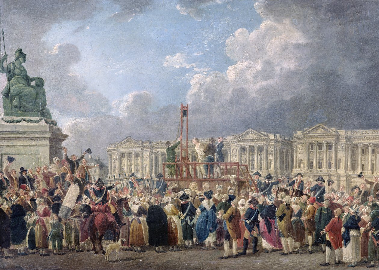 Uma Execução, Place de la Revolution, entre agosto de 1793 e junho de 1794 de Pierre Antoine Demachy