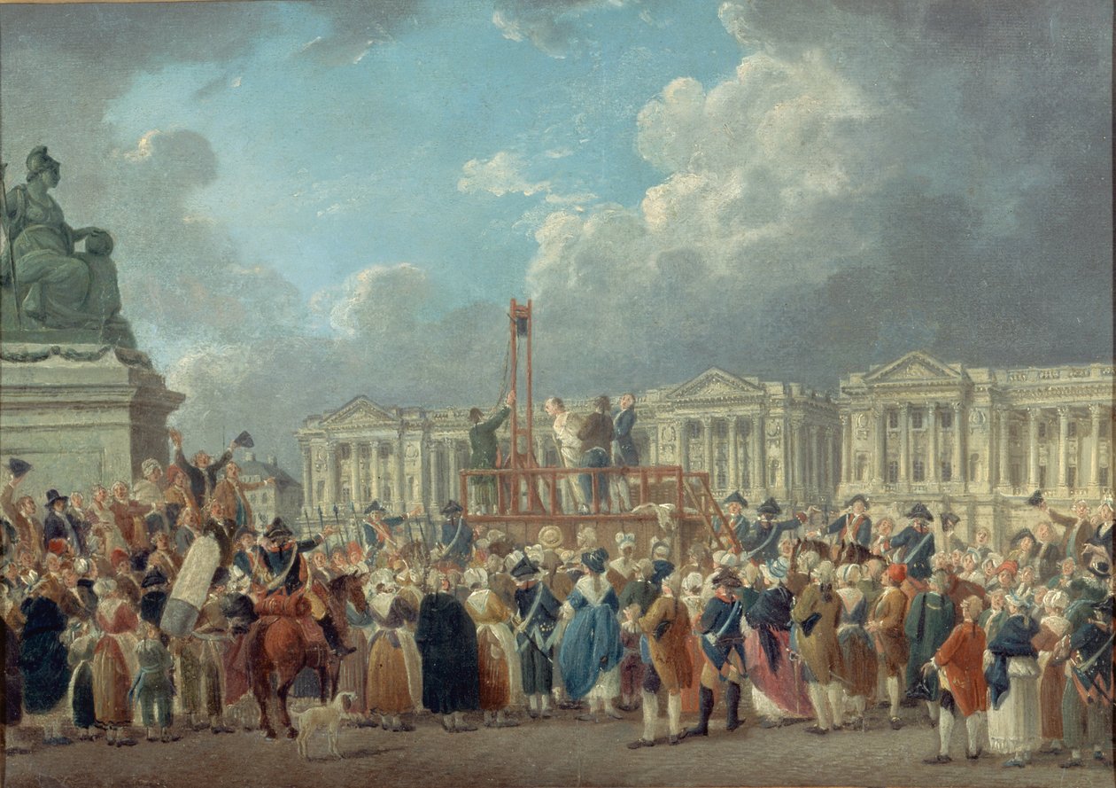 Uma execução na Place de la Revolution, c. 1793. de Pierre Antoine Demachy