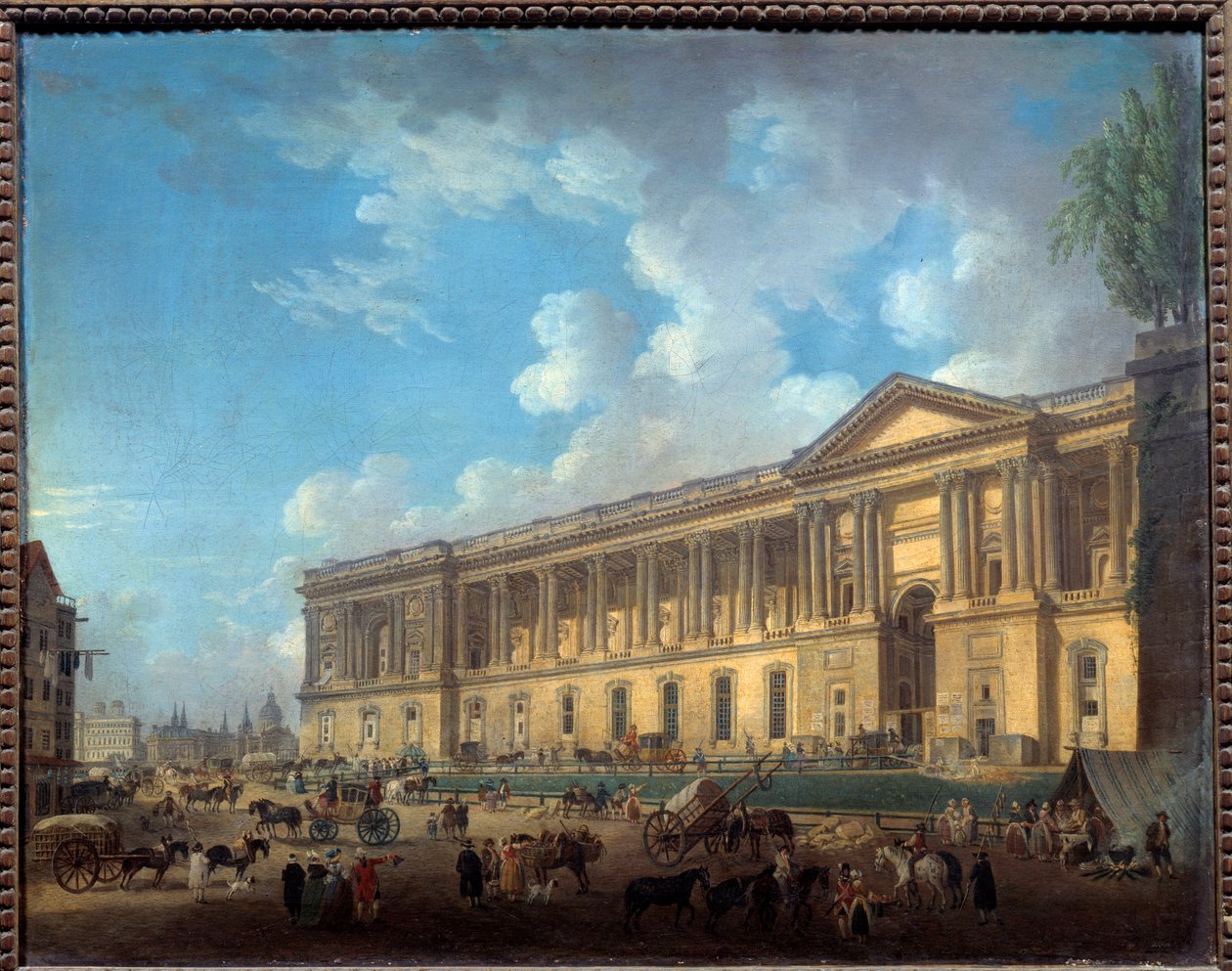 A colunata do novo degredado louvre. Vista de Paris. Pintura de Pierre Demachy (1723-1807) de Pierre Antoine Demachy