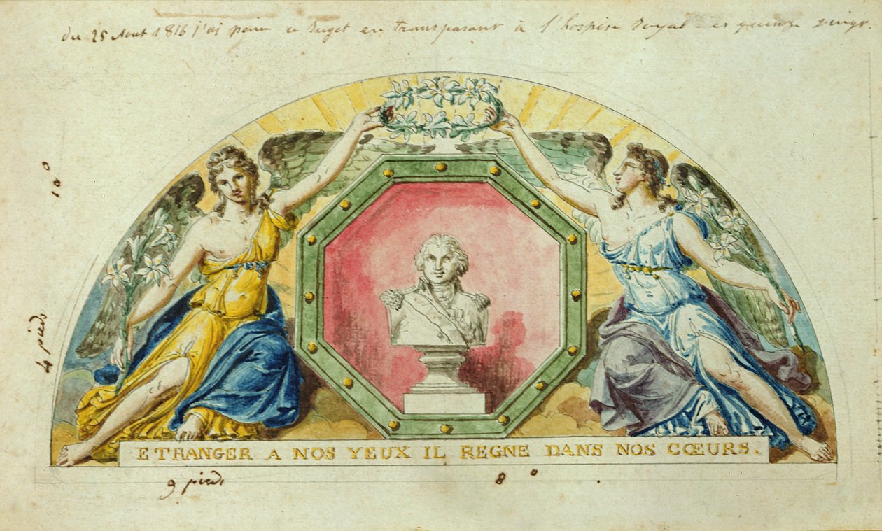 &39;Pouco familiar aos nossos olhos, ele governa em nossos corações&39;: Visita de Luís XVIII (1755-1824) Rei da França ao Hospital Quinze-Vingts, 1816 de Pierre Antoine Lesueur