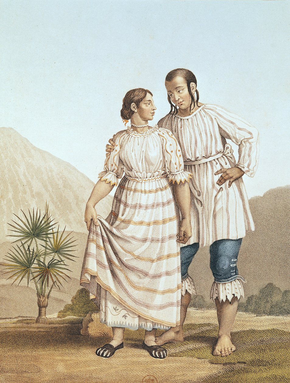 Traje indiano mexicano, de &39;viagem às regiões equinociais do novo continente&39; por Alexander von Humboldt (1769-1859), gravado por Michel Bouquet (1807-90) publicado em 1810 de Pierre Antoine Marchais