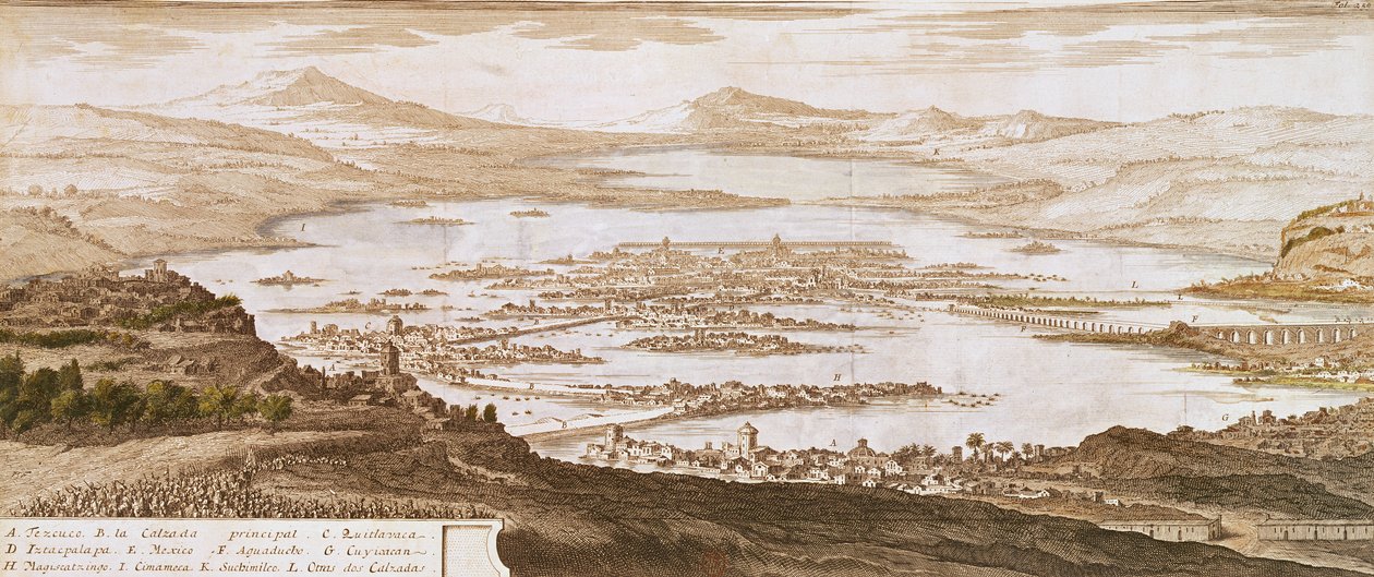A cidade do México, de "Voyages aux Regiões Equinoxales du Nouveau Continente" por Alexander von Humboldt (1769-1859) 1810 de Pierre Antoine Marchais