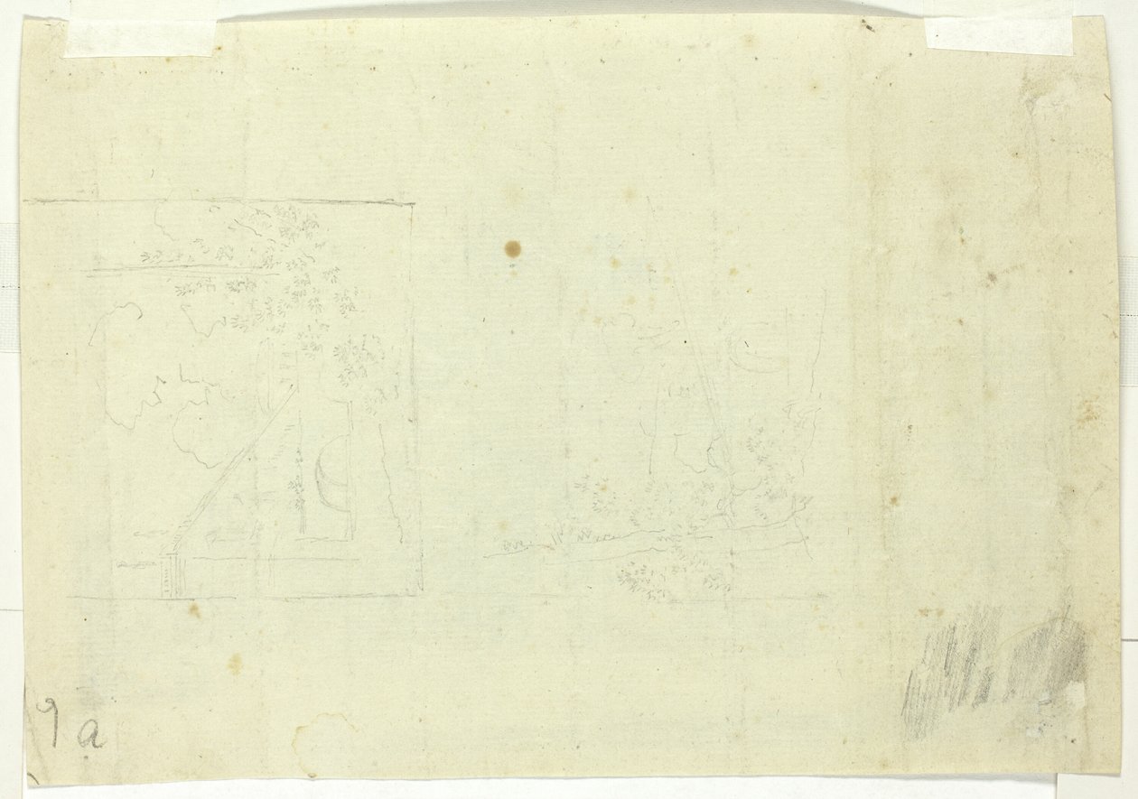 Dois esboços de um parque de Pierre Antoine Mongin