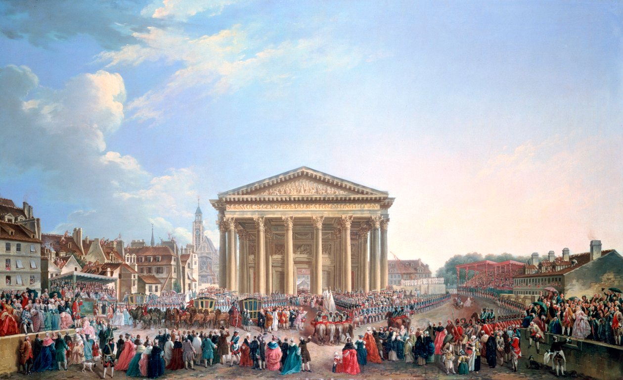 Cerimônia na nova igreja de St Genevieve, 1765 de Pierre Antoine de Machy