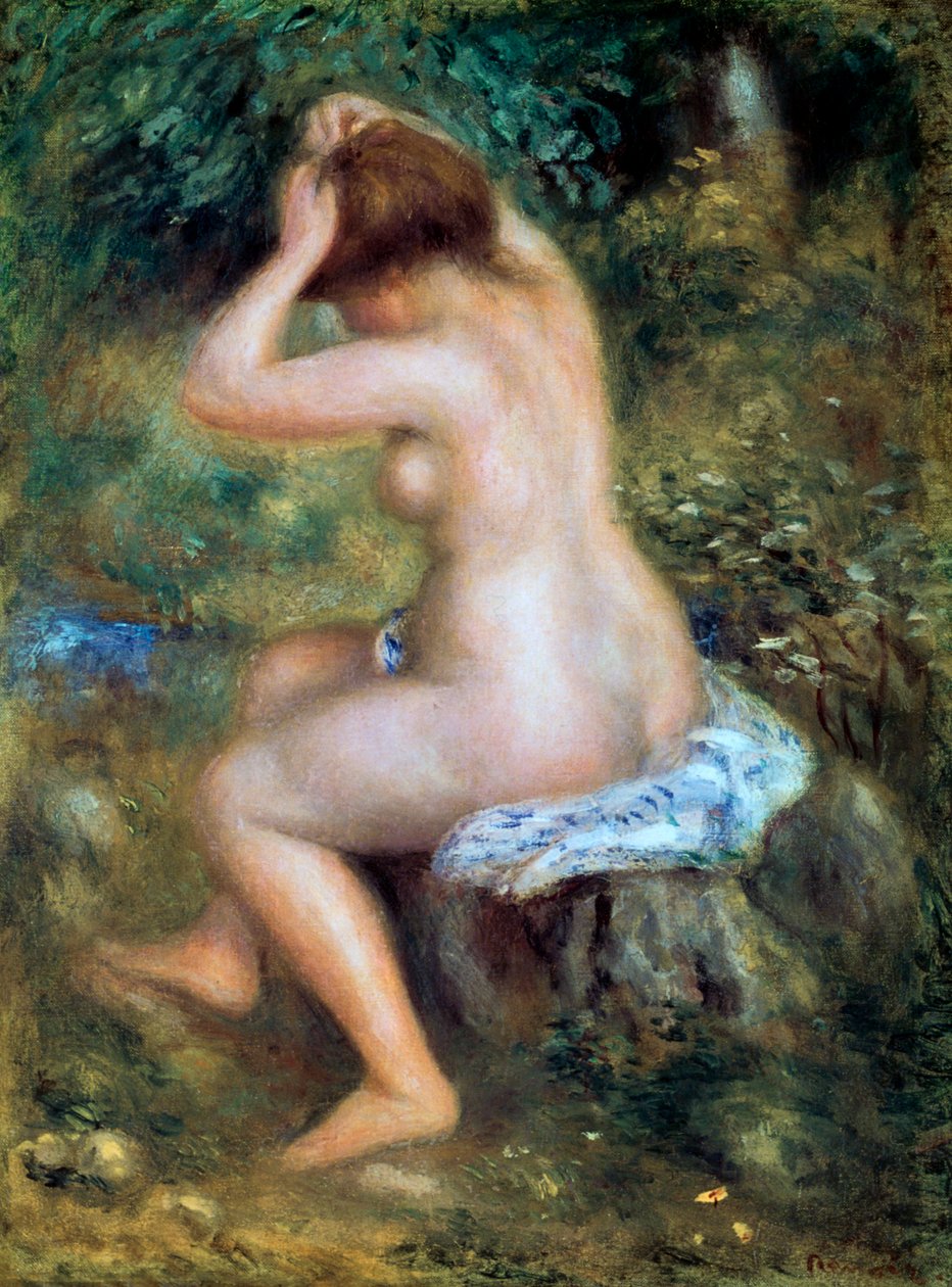 Um banhista, 1885-1890 de Pierre Auguste Renoir