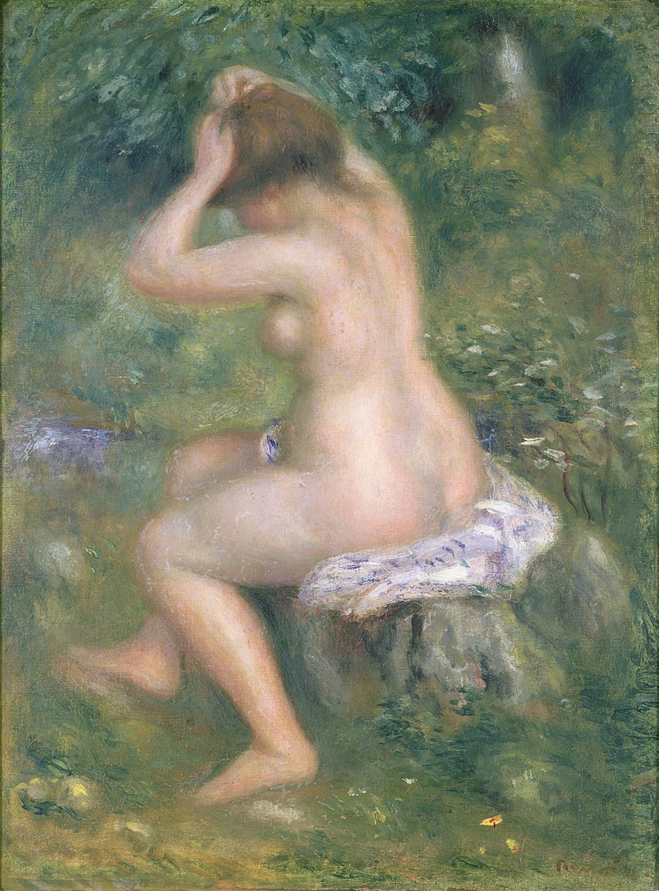 A Bather, c.1885-90 (óleo sobre tela) de Pierre Auguste Renoir
