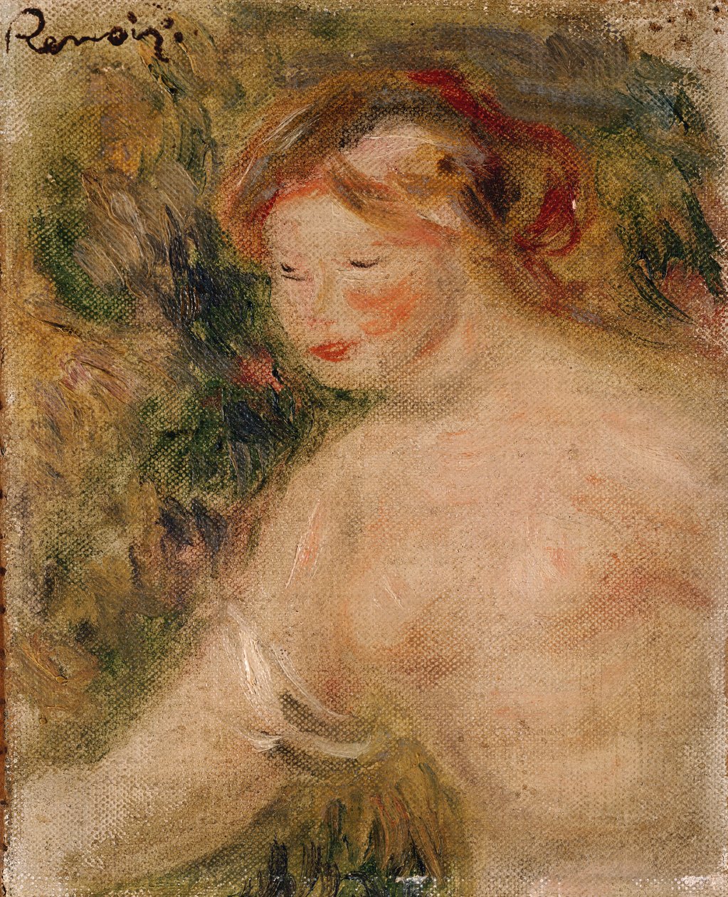 Um torso feminino, 1910 de Pierre Auguste Renoir