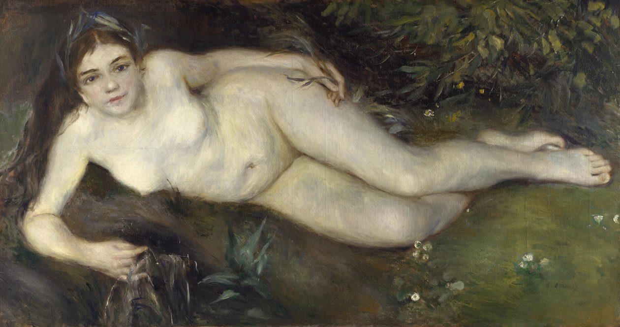 Uma ninfa por uma corrente, 1869-1870 de Pierre Auguste Renoir