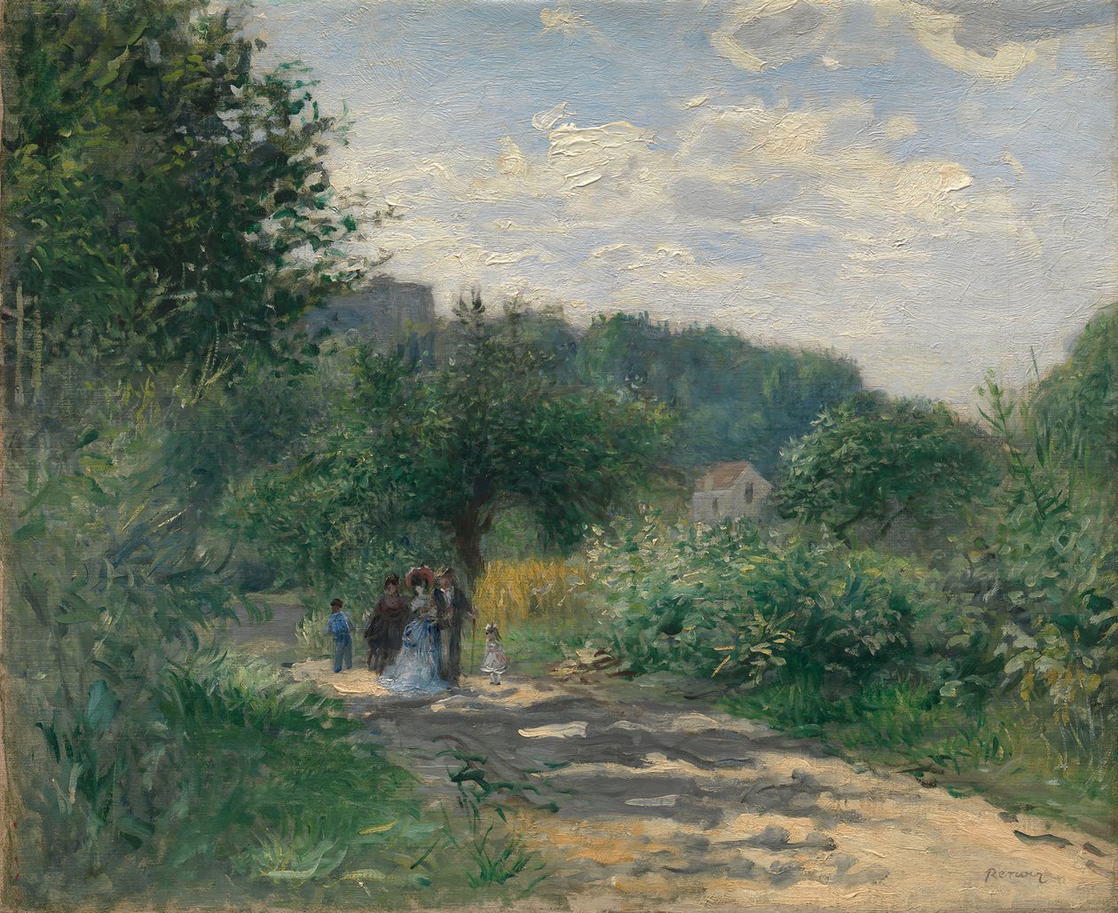 Uma estrada em Louveciennes, c. 1870. de Pierre Auguste Renoir