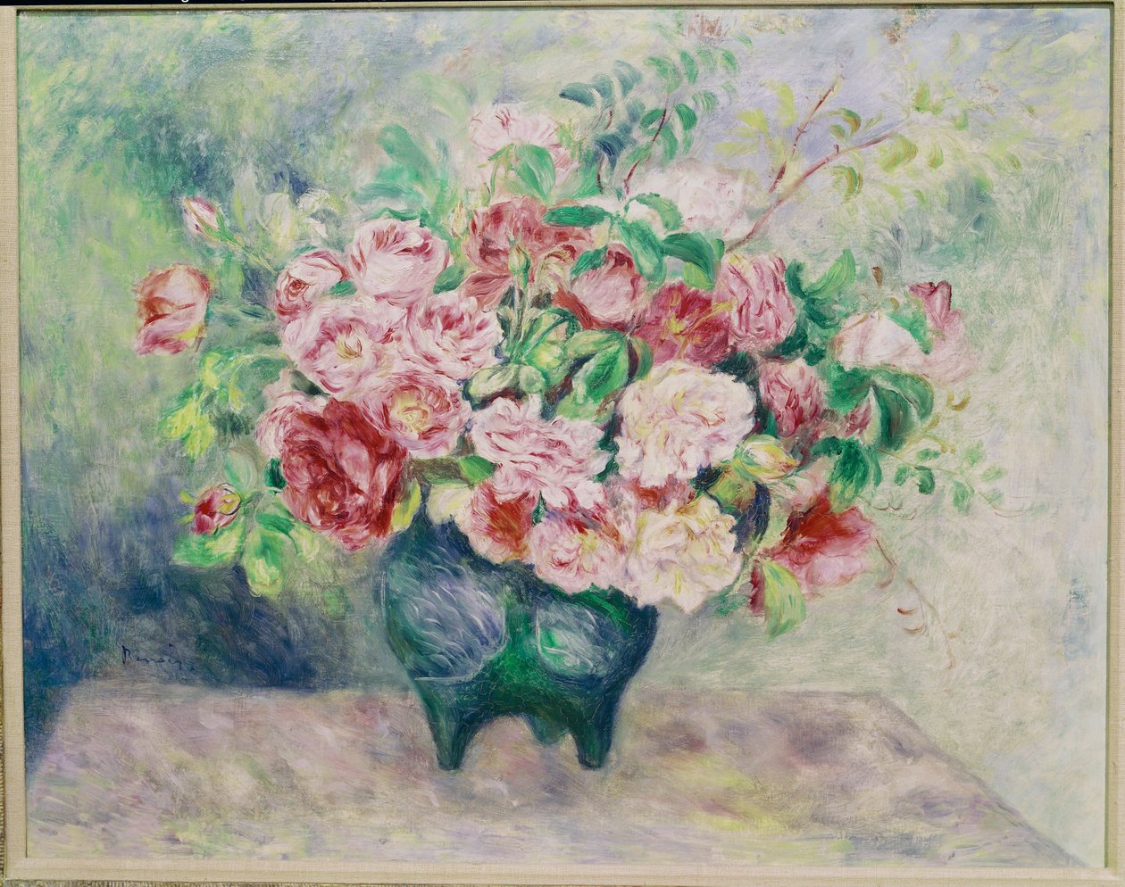 Um ramo de flores (óleo sobre tela) de Pierre Auguste Renoir