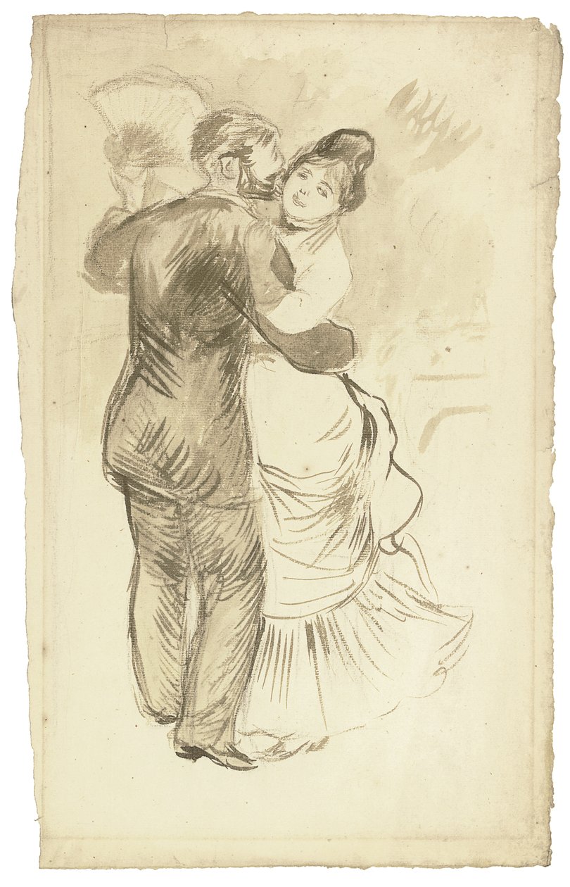 Um estudo para "Dança no campo", 1883 de Pierre Auguste Renoir