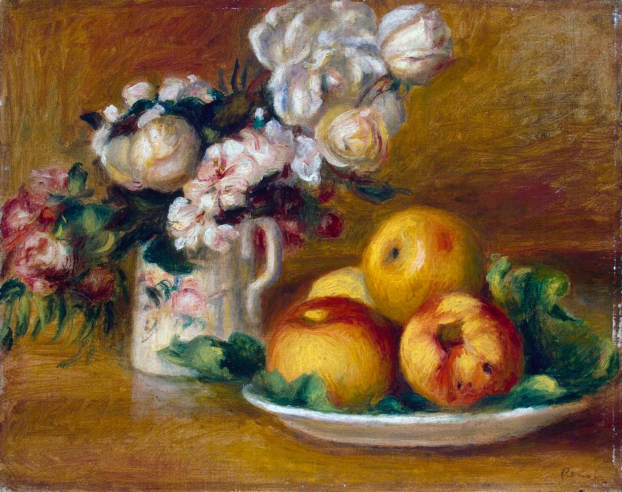 Maçãs e flores, c1895. de Pierre Auguste Renoir