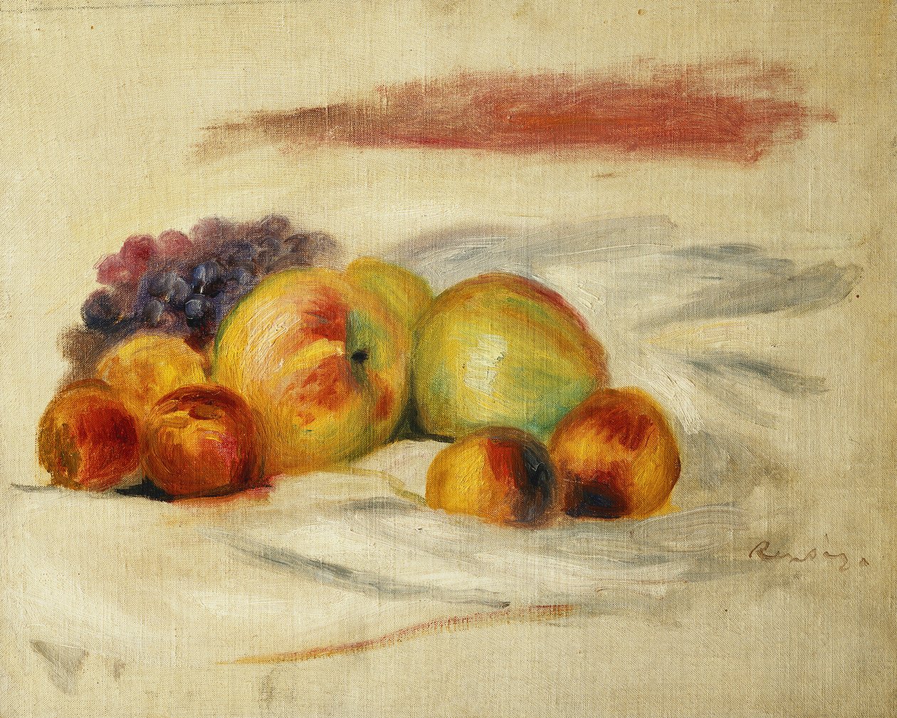 Maçãs e uvas; Maçãs e uvas, c. 1910 de Pierre Auguste Renoir