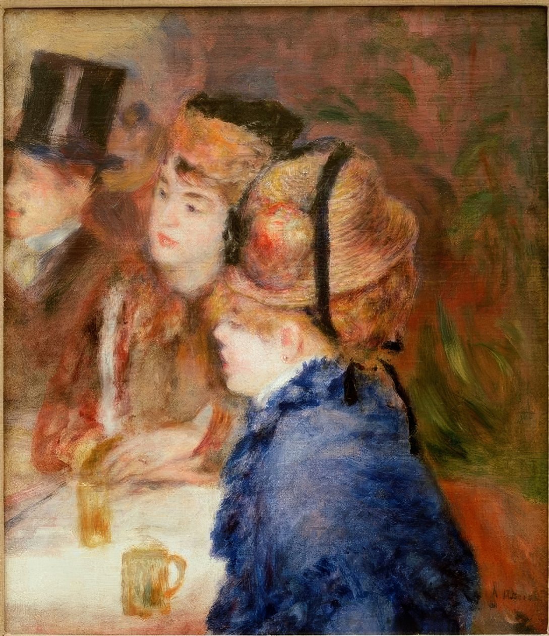 No café. Os bebedores de Pierre Auguste Renoir