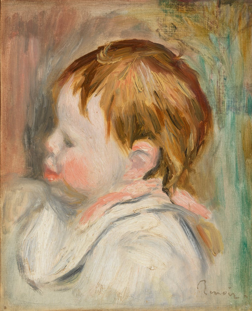 Cabeça de bebê (cabeça de criança, perfil esquerdo) de Pierre Auguste Renoir
