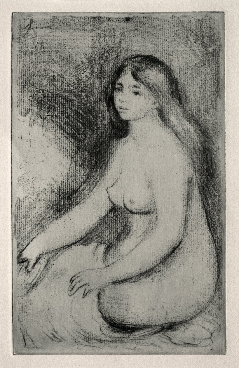 banhista sentado de Pierre Auguste Renoir