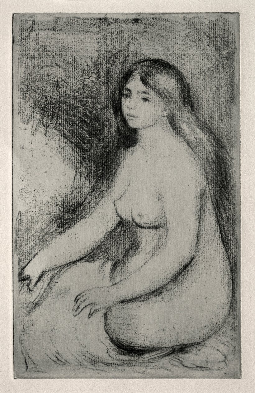 Banhista sentado, c. 1905. de Pierre Auguste Renoir