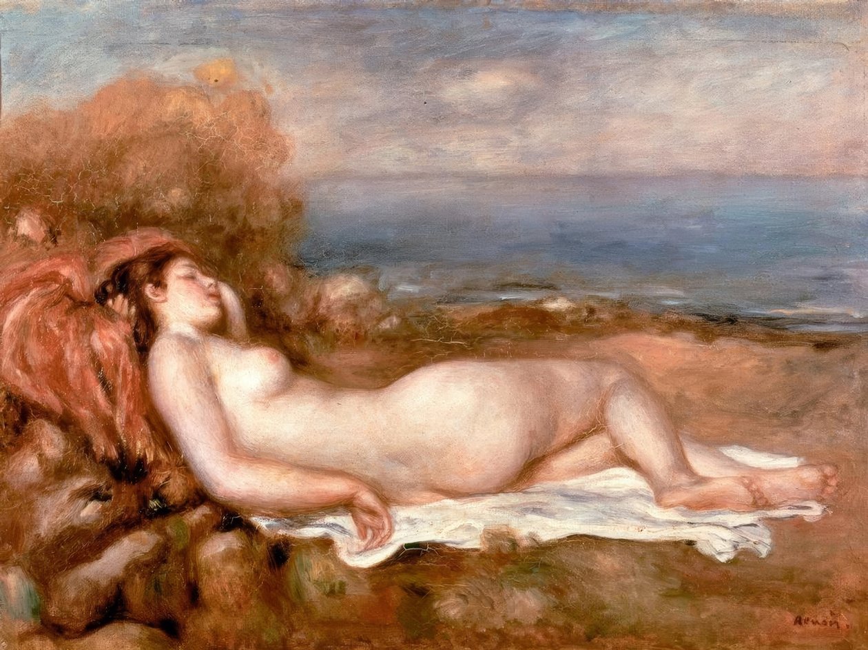 Banhista em camadas à beira-mar de Pierre Auguste Renoir