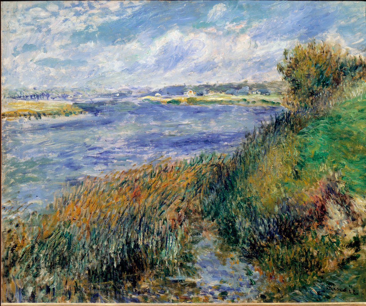 Bancos do Sena em Champrosay de Pierre Auguste Renoir