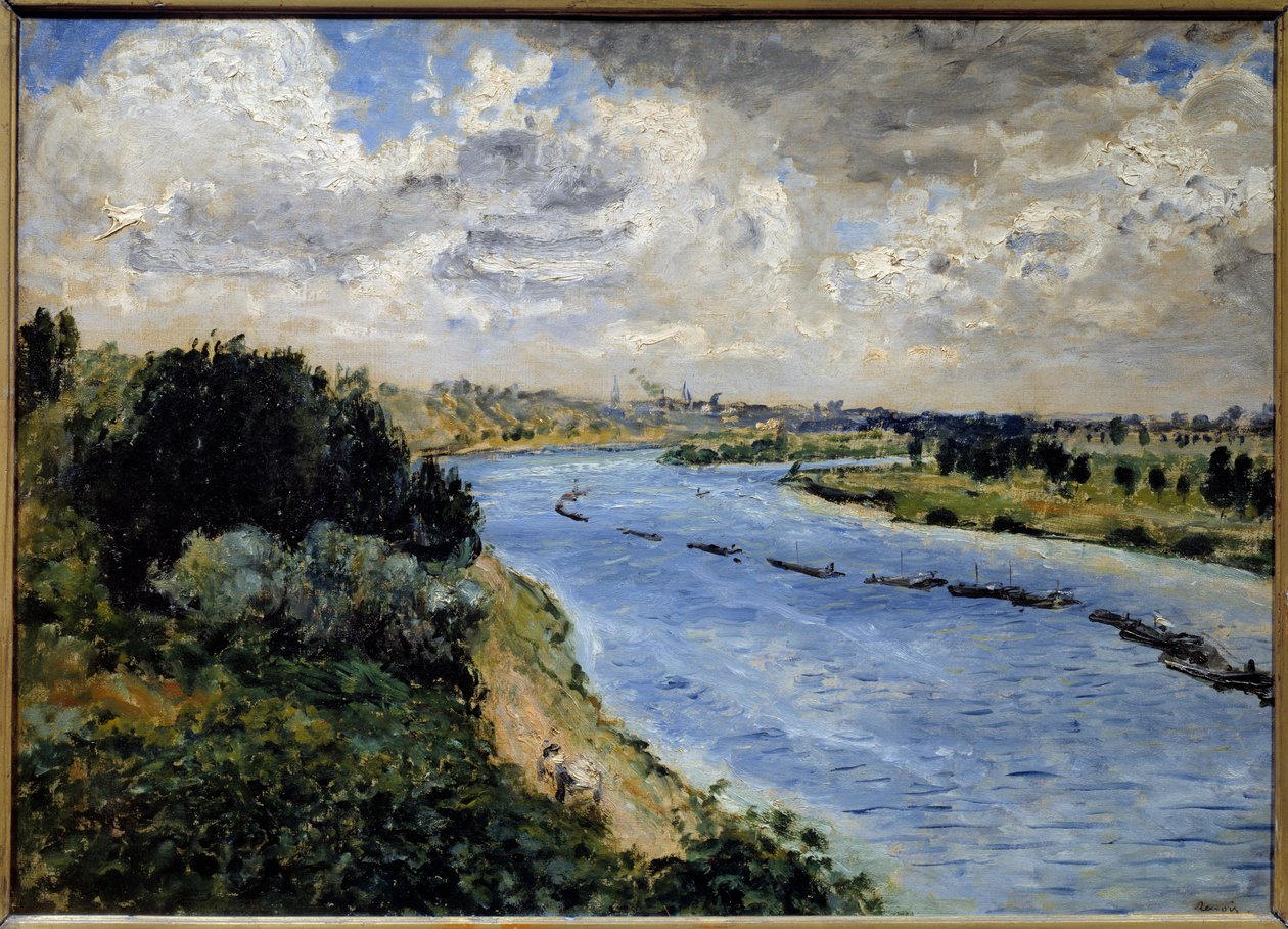 Batelão no Sena. Pintura de Pierre Auguste Renoir (1841-1919) de Pierre Auguste Renoir