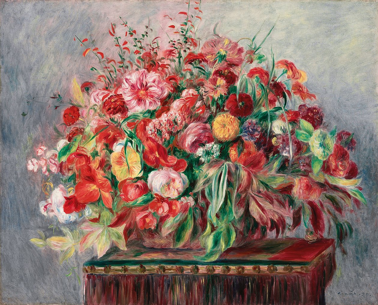 Cesta de flores; Cesta de flores, 1890 de Pierre Auguste Renoir