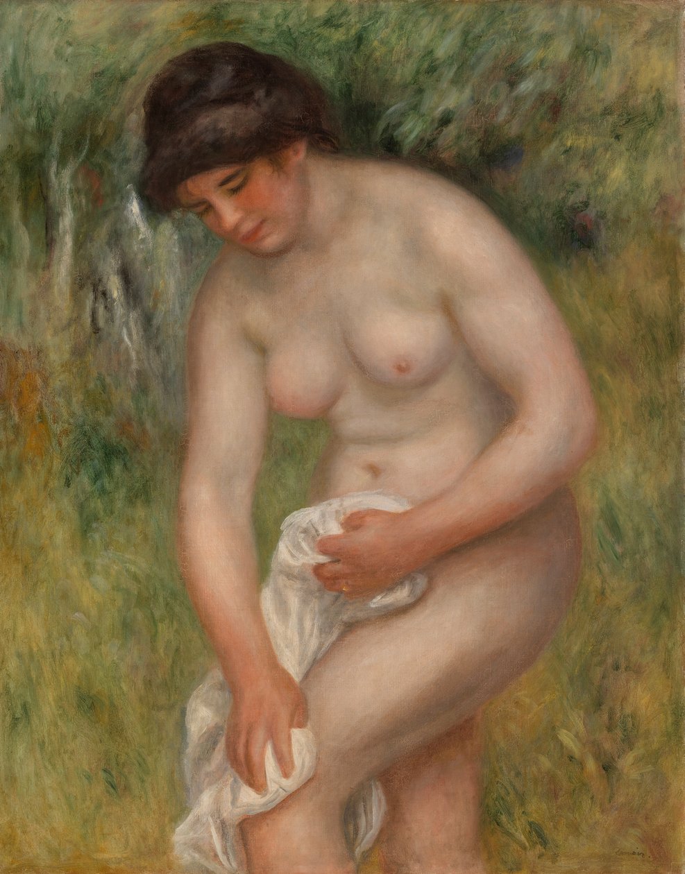 Secagem do banhista por conta própria de Pierre Auguste Renoir