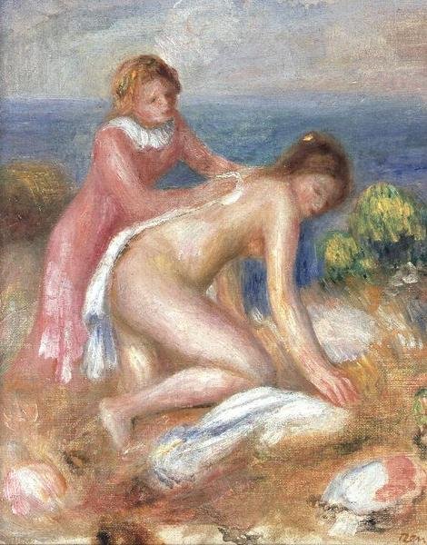 Banhista e Criada de Pierre Auguste Renoir