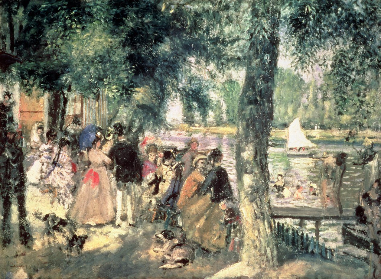 Tomando banho no Sena ou, La Grenouillere, c.1869 (óleo sobre tela) de Pierre Auguste Renoir
