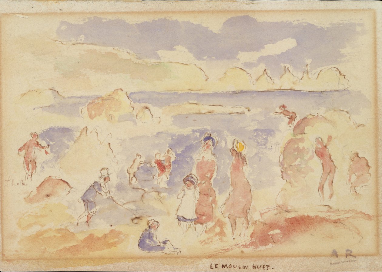 Cena da praia, 1883. de Pierre Auguste Renoir