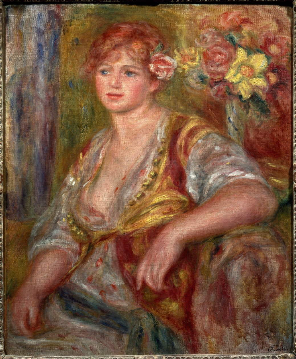 Louro com a rosa (Retrato de Andree Madeleine Heuschling), cerca de 1915 (óleo sobre tela) de Pierre Auguste Renoir