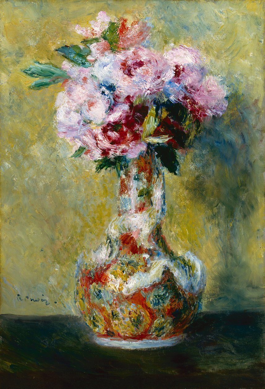 "Bouquet de flores num vaso japonês" (Japonisme) Pintura de Pierre Auguste Renoir (1841-1919) 1878 Indianapolis Museum of Art USA de Pierre Auguste Renoir