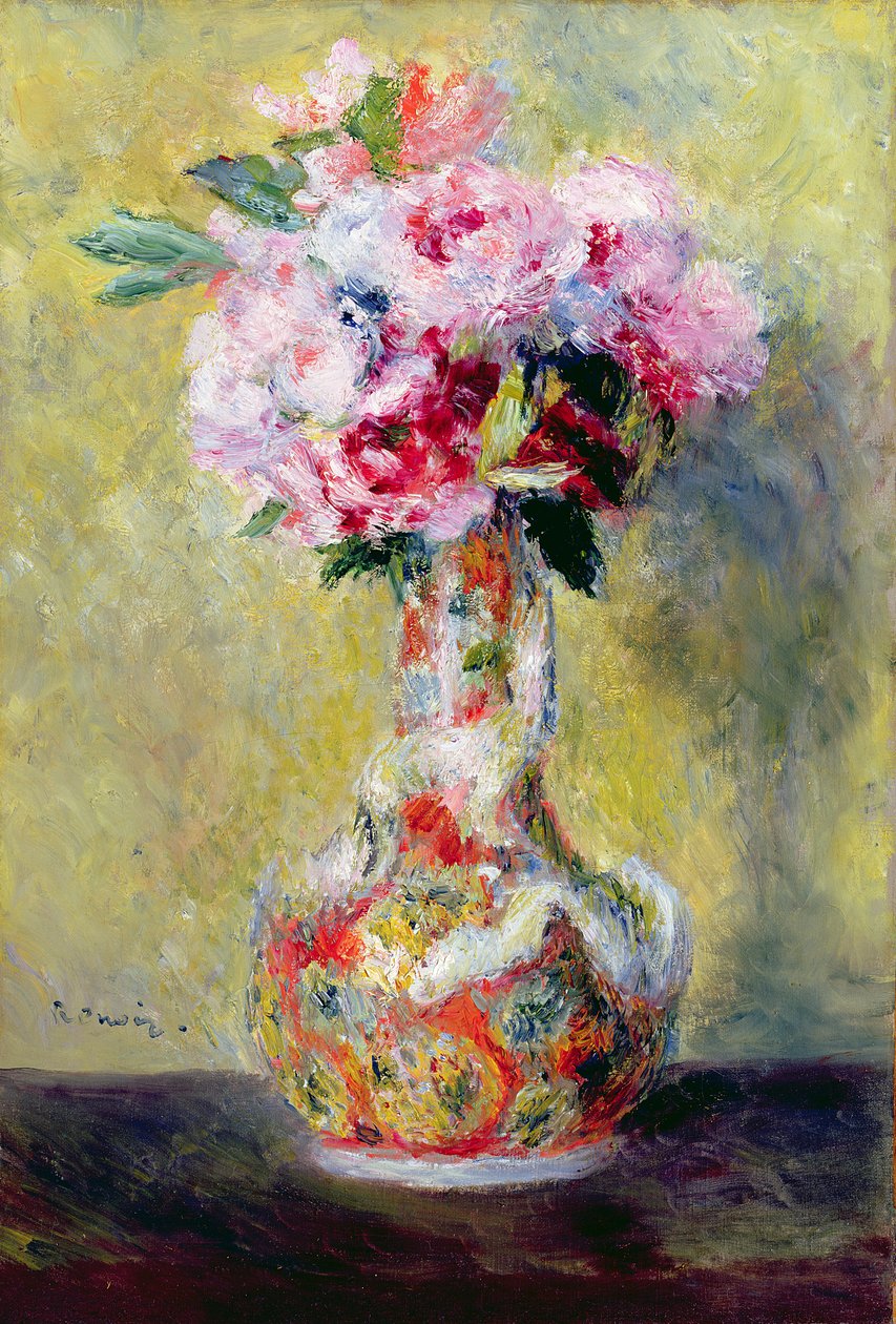 Bouquet num vaso de Pierre Auguste Renoir